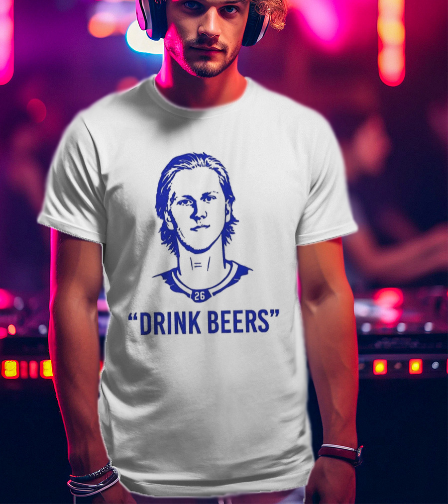 Rasmus Dahlin Drink Beers Blue Sketch T-Shirt
