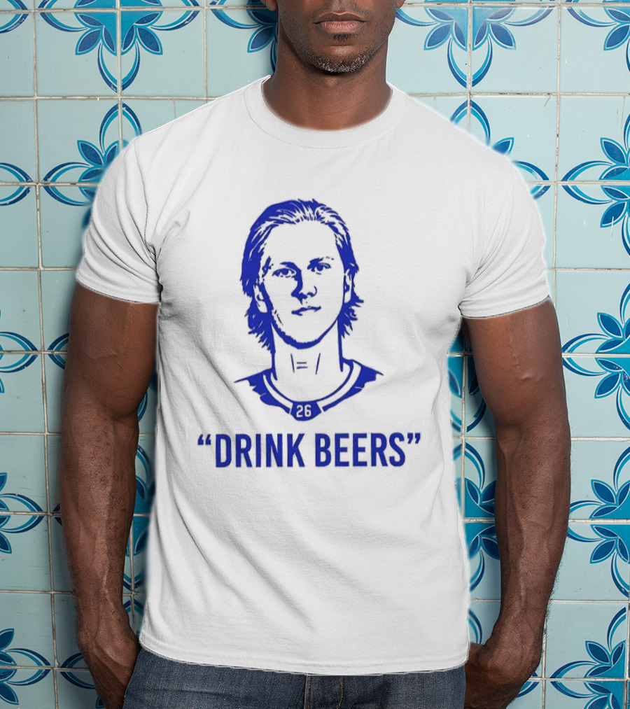 Rasmus Dahlin Drink Beers Blue Sketch T-Shirt