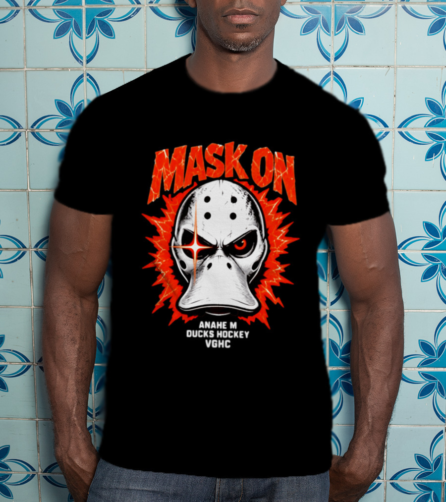 MASK ON Anaheim Ducks Hockey Vonic T-Shirt
