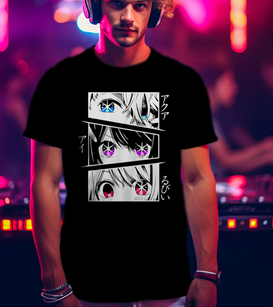 Aqua Ai And Ruby Eyes Oshi No Ko Anime Characters T-Shirt