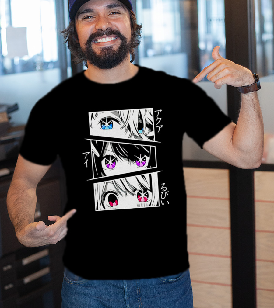 Aqua Ai And Ruby Eyes Oshi No Ko Anime Characters T-Shirt