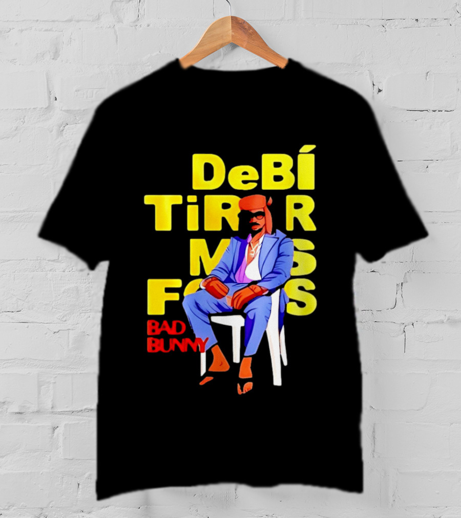 Bad Bunny DeBí Tirar Más Fotos Cartoon Style 2026 World Tour T-Shirt