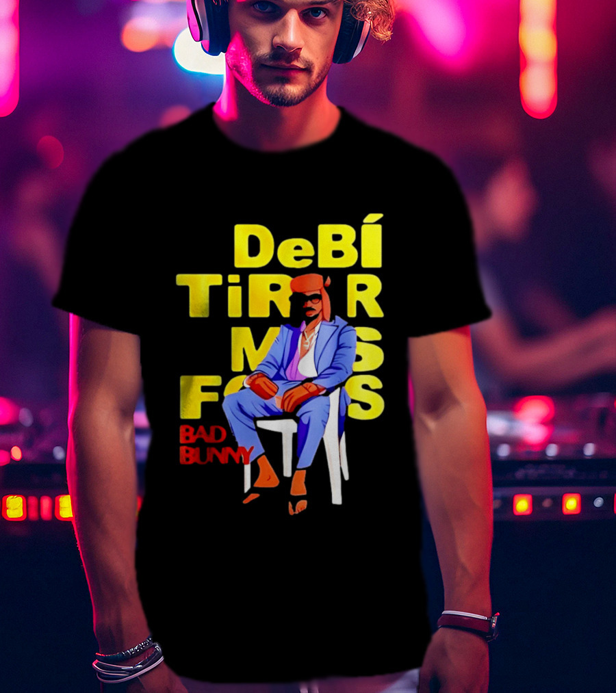 Bad Bunny DeBí Tirar Más Fotos Cartoon Style 2026 World Tour T-Shirt