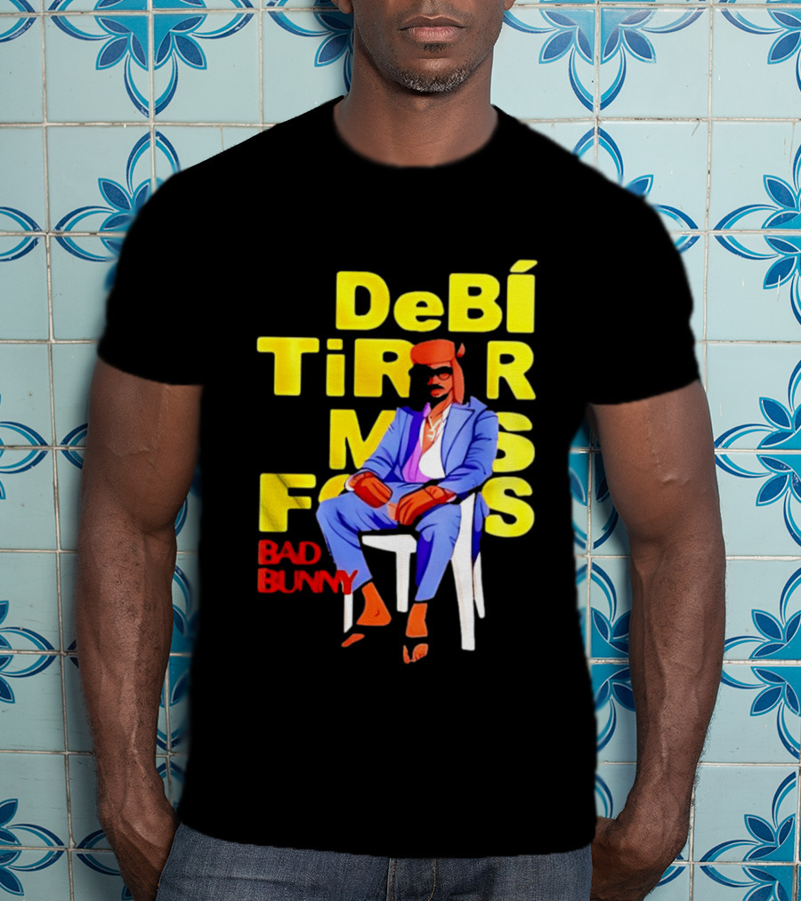 Bad Bunny DeBí Tirar Más Fotos Cartoon Style 2026 World Tour T-Shirt