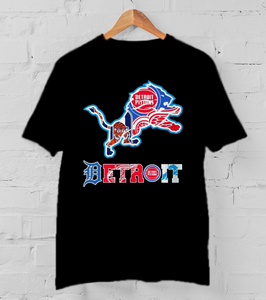Detroit Lions Tigers Red Wings Pistons Sports Teams Dedication T-Shirt