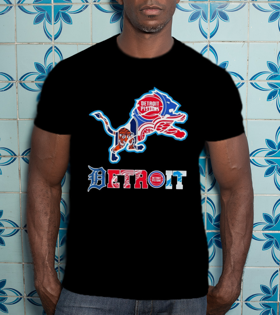 Detroit Lions Tigers Red Wings Pistons Sports Teams Dedication T-Shirt