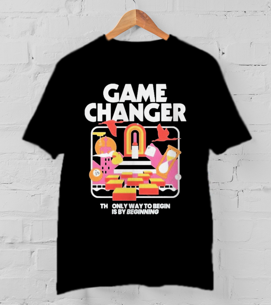 Game Changer The Only Way To Begin Is By Beginning Retro Icons And Symbols Collection T-Shirt