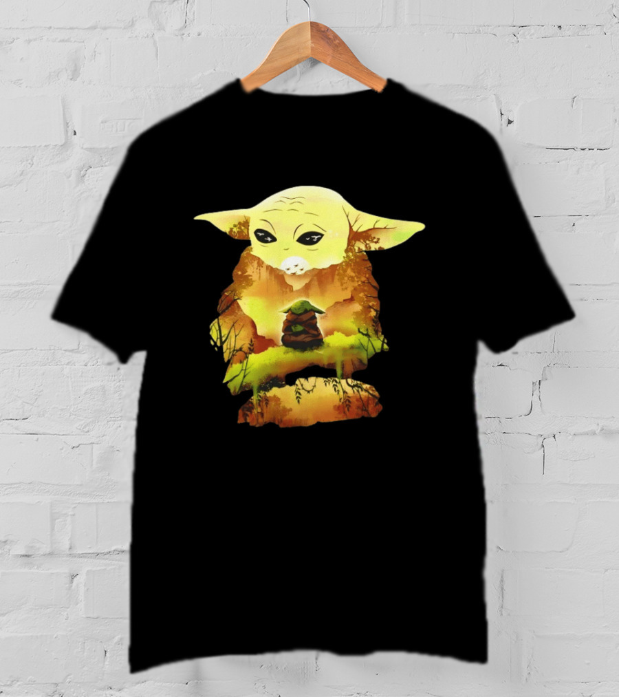 Grogu Meditates In Serene Forest Scene T-Shirt
