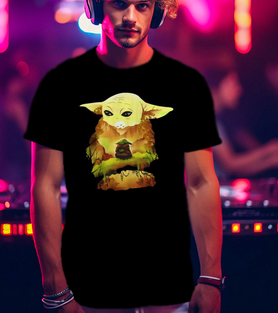 Grogu Meditates In Serene Forest Scene T-Shirt