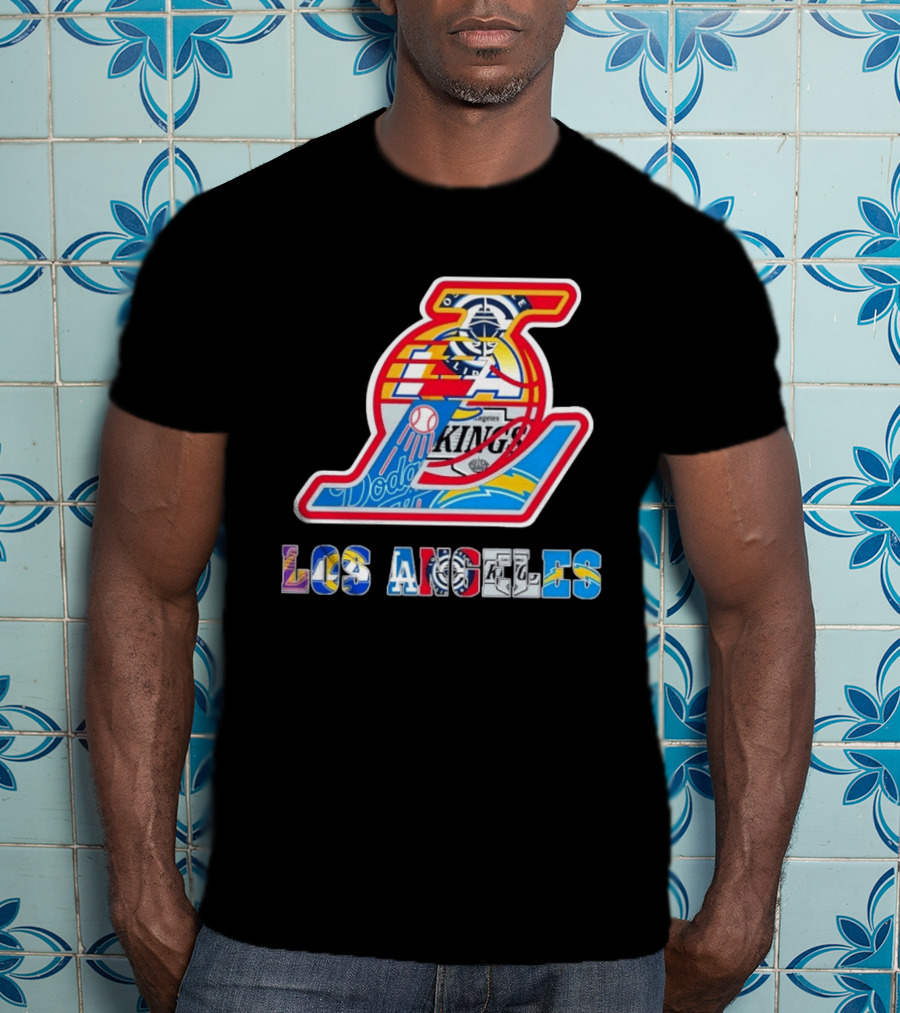 Los Angeles Lakers Dodgers Kings Chargers Sports Teams Logos T-Shirt