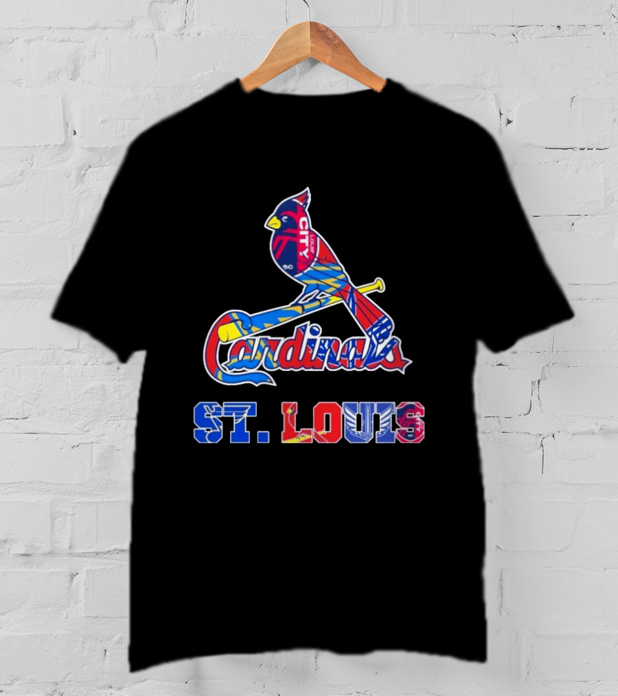 St Louis Cardinals City Soccer Blue And Red Sports Teams T-Shirt