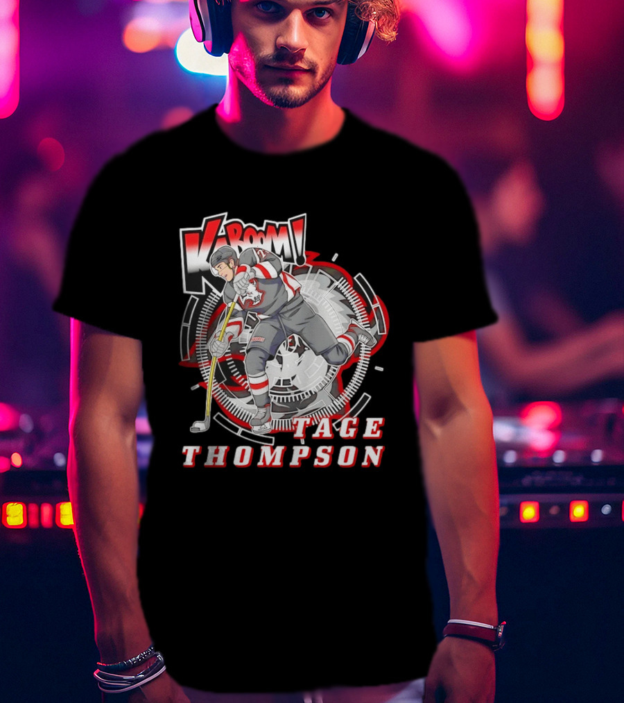 Tage Thompson Kaboom Hockey Comic T-Shirt