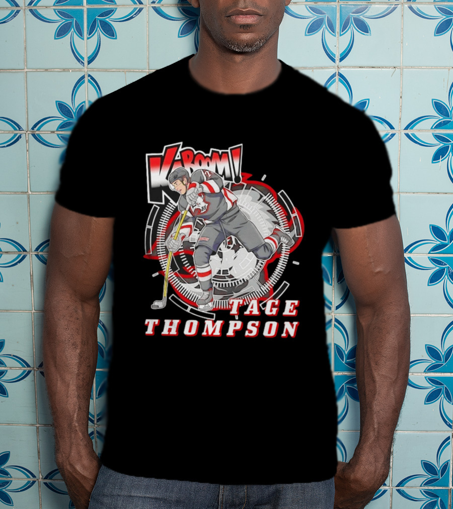 Tage Thompson Kaboom Hockey Comic T-Shirt