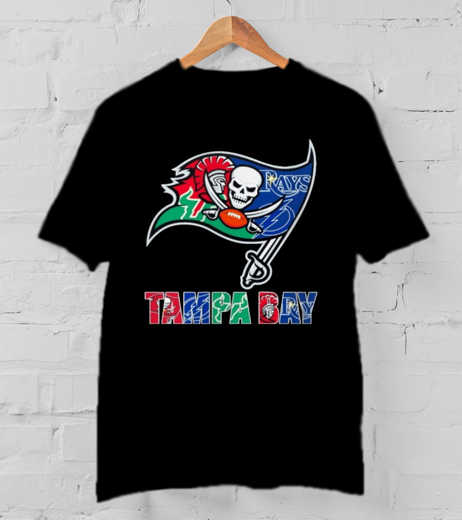 Tampa Bay Buccaneers Rays Lightning Sports Teams Flag T-Shirt