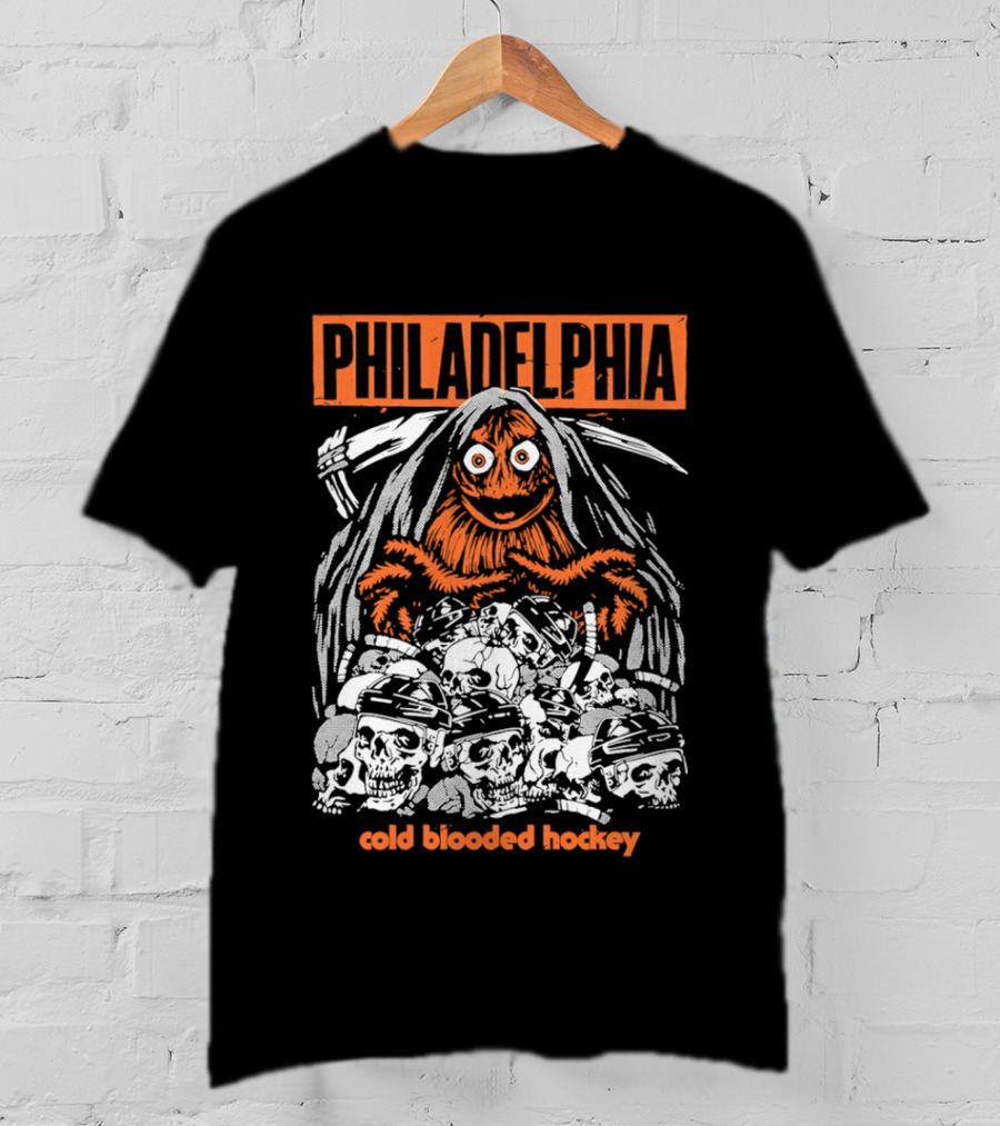 Philadelphia Gritty Reaper Cold Blooded Hockey Skulls T-Shirt