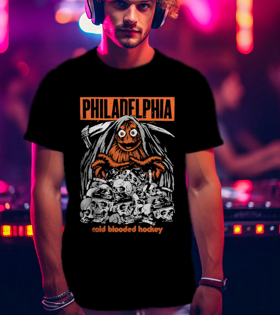 Philadelphia Gritty Reaper Cold Blooded Hockey Skulls T-Shirt