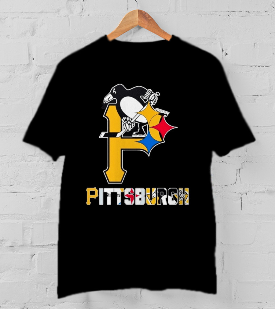 Pittsburgh Pirates Penguins Steelers Sports Teams Collaboration T-Shirt