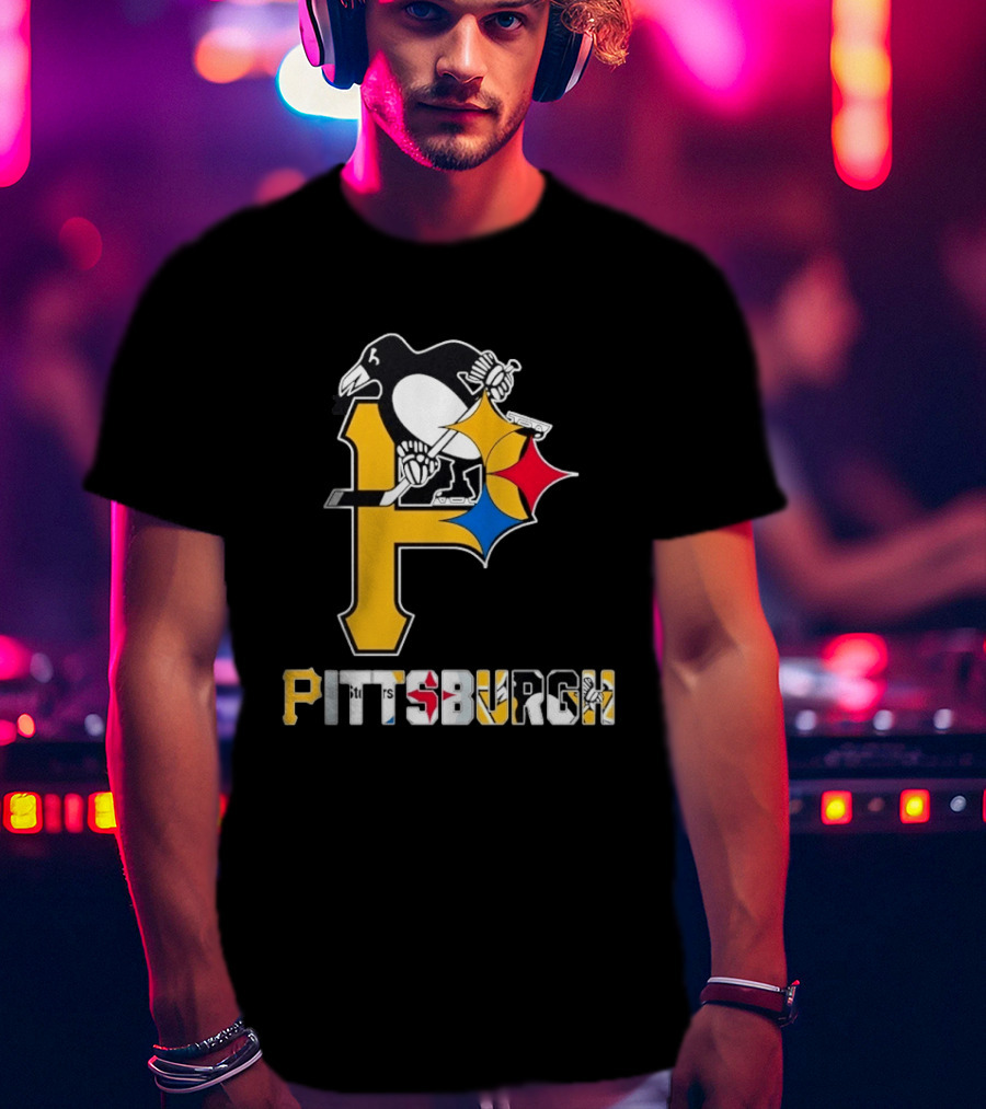 Pittsburgh Pirates Penguins Steelers Sports Teams Collaboration T-Shirt