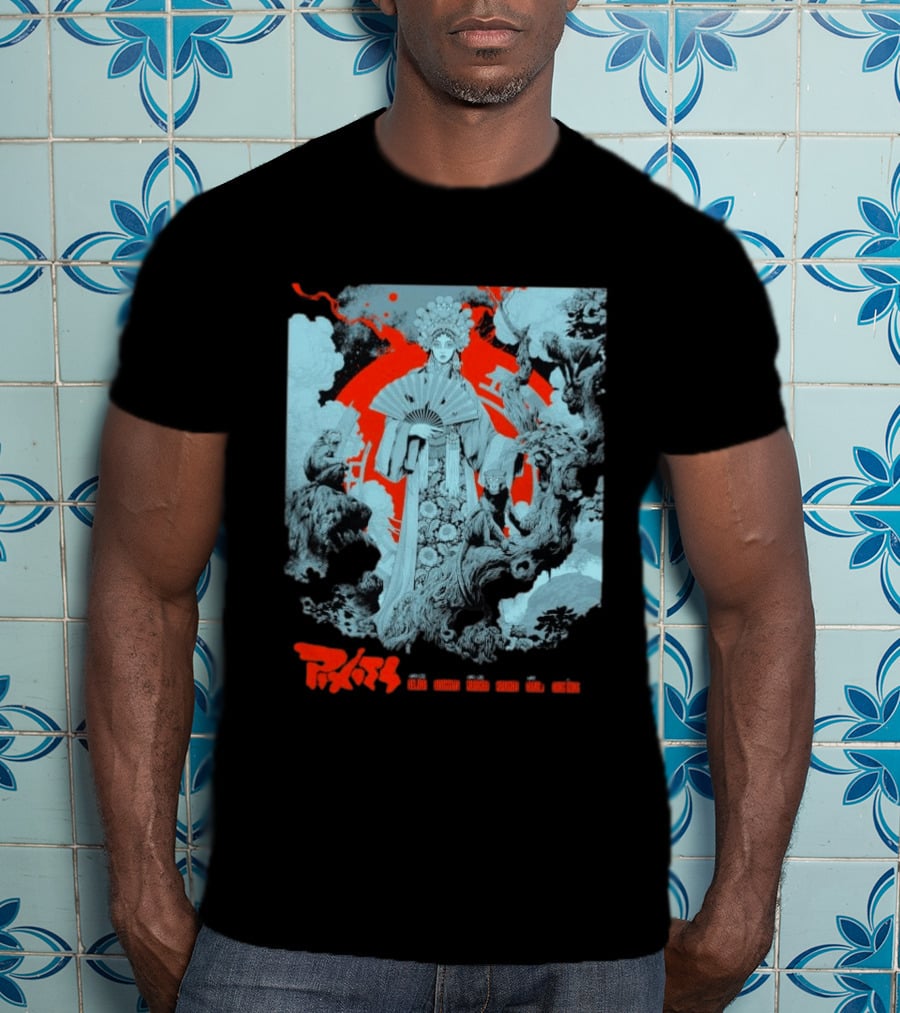 Pixies P40 Asia Tour 2026 Ken Taylor Geisha And Mythical Creatures T-Shirt
