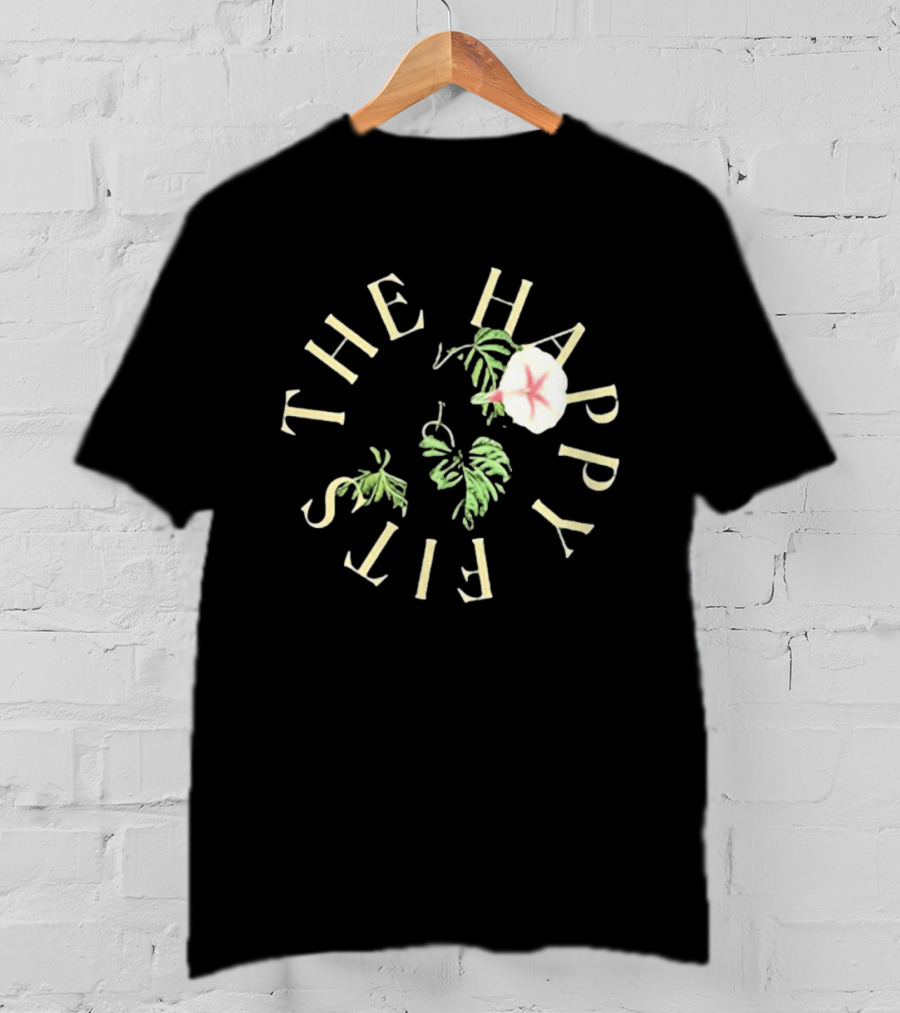 The Happy Fits Morning Glory Band Name Floral Motif T-Shirt