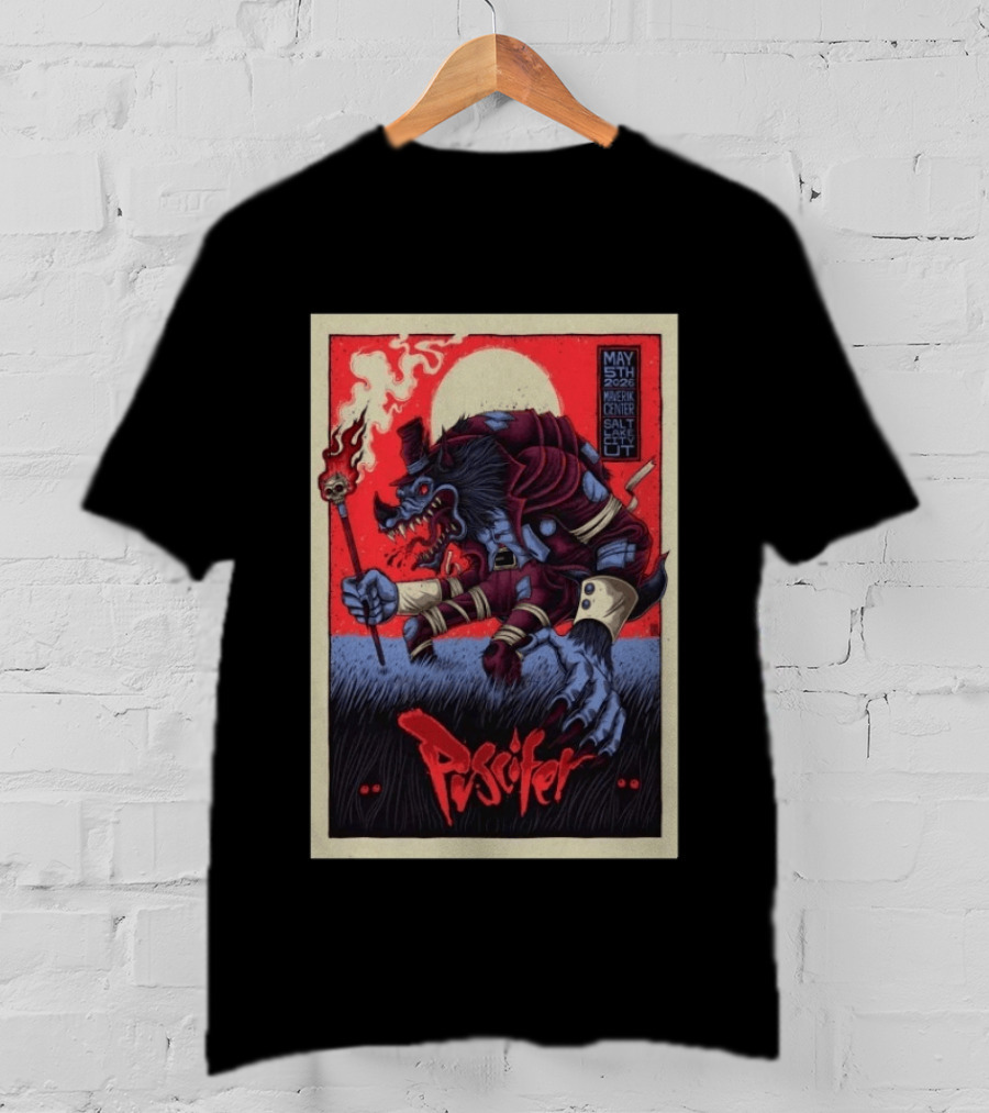 Puscifer May 5th 2026 Maverik Center Werewolf Art Salt Lake City UT T-Shirt