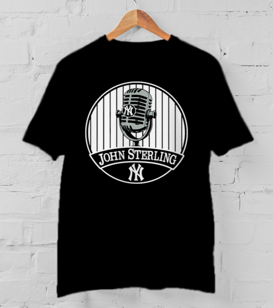 John Sterling Memorial Yankees Microphone Patch T-Shirt