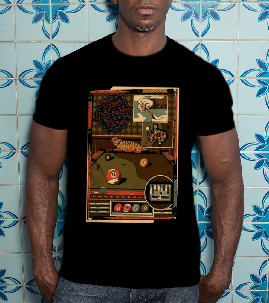 Dave Matthews Band May 11 2026 Pool Table Art The Moody Center Austin TX T-Shirt