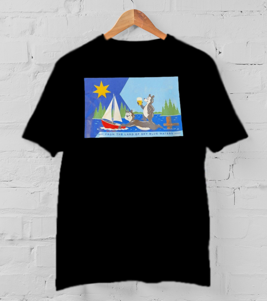 From The Land Of Sky Blue Waters Bears With Boat And Beer T-Shirt