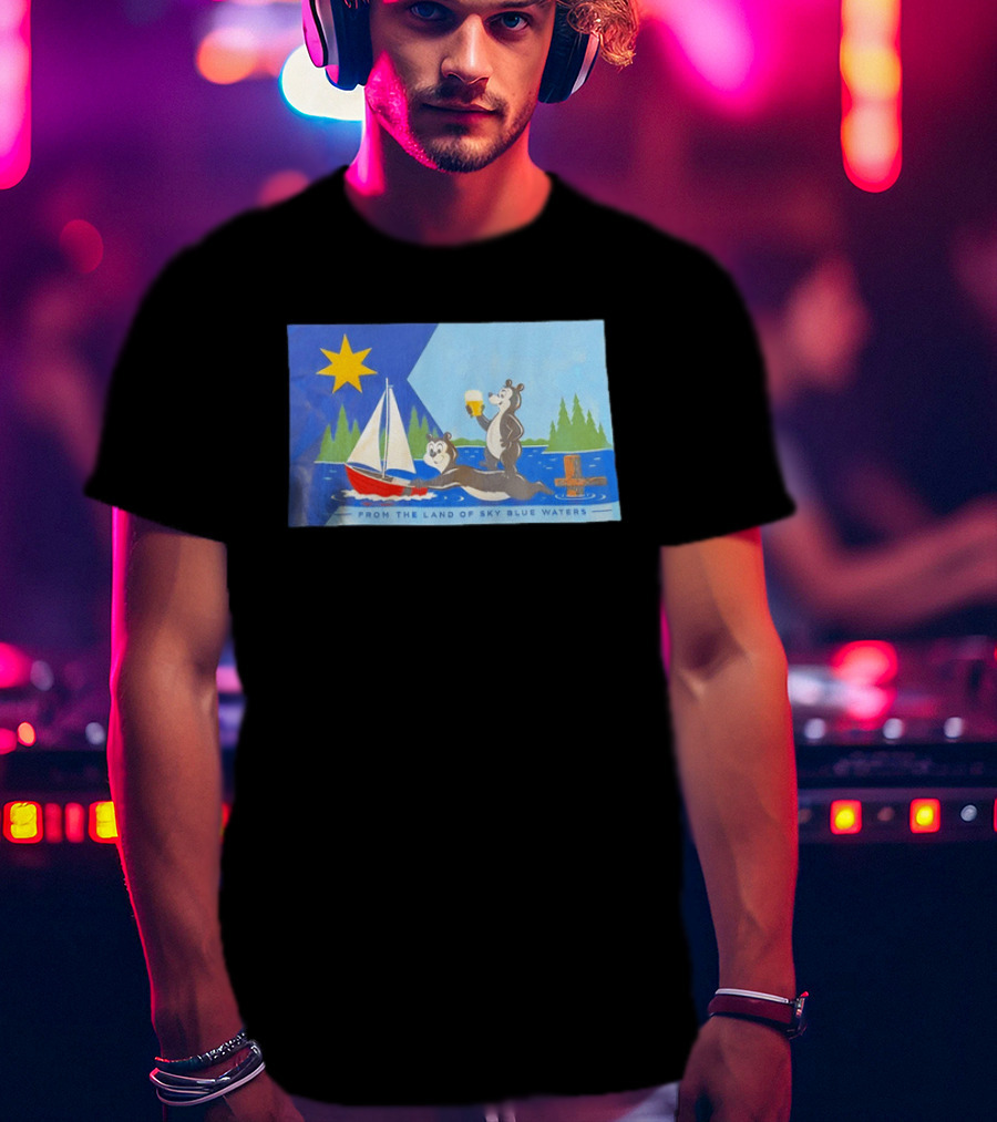 From The Land Of Sky Blue Waters Bears With Boat And Beer T-Shirt