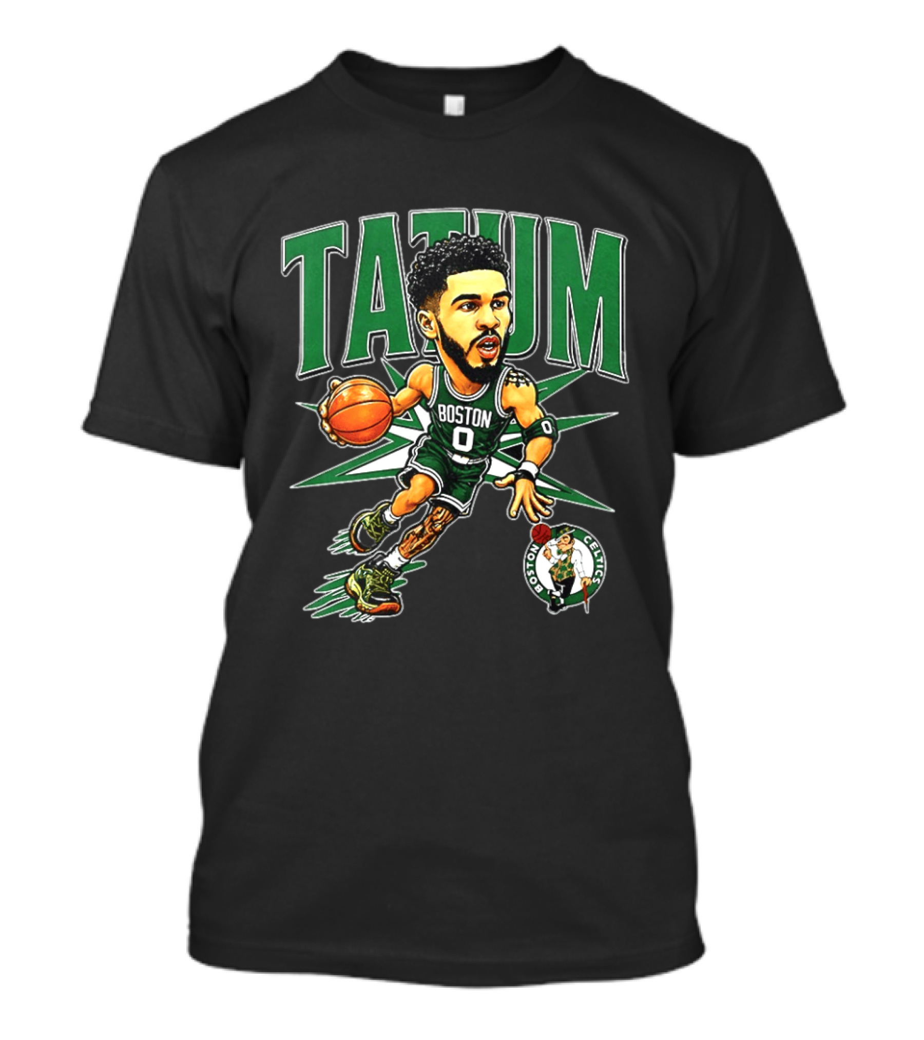 Jayson Tatum Boston Celtics NBA 2026 Big Head Cartoon Style Basketball Player T-Shirt