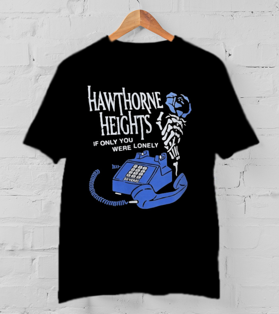Hawthorne Heights If Only You Were Lonely 20 Years Skeleton With Blue Telephone T-Shirt