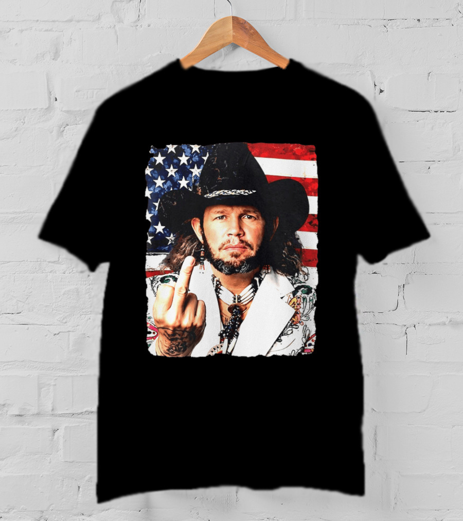 If That Ain't Country David Allan Coe USA Flag Middle Finger T-Shirt