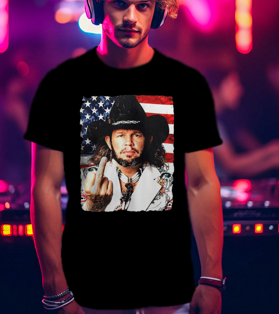 If That Ain't Country David Allan Coe USA Flag Middle Finger T-Shirt