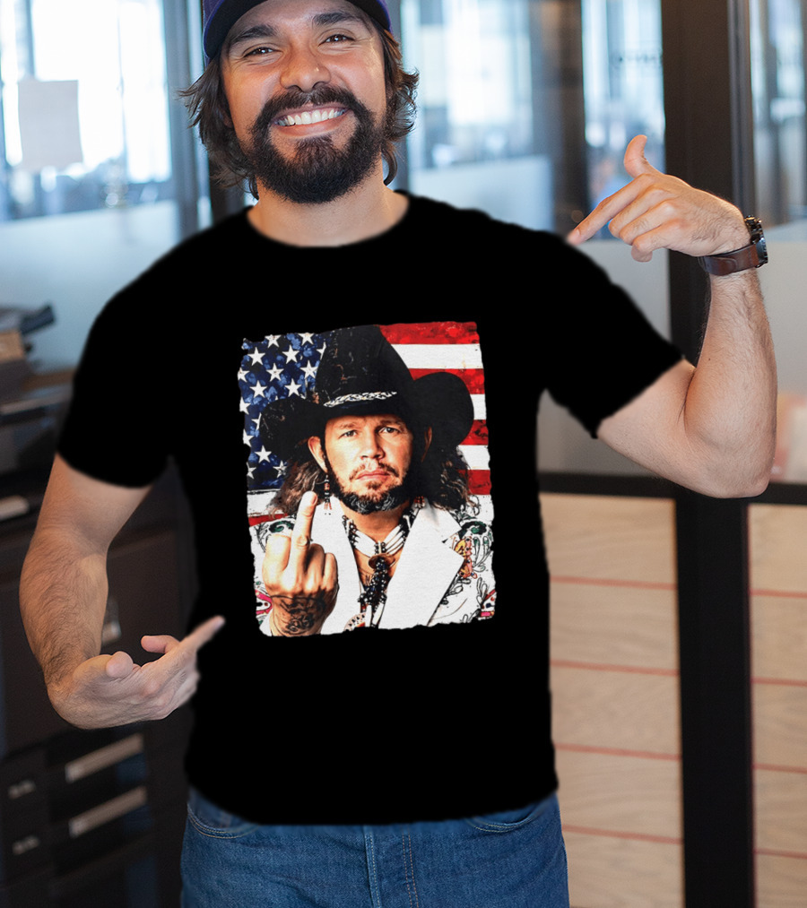 If That Ain't Country David Allan Coe USA Flag Middle Finger T-Shirt