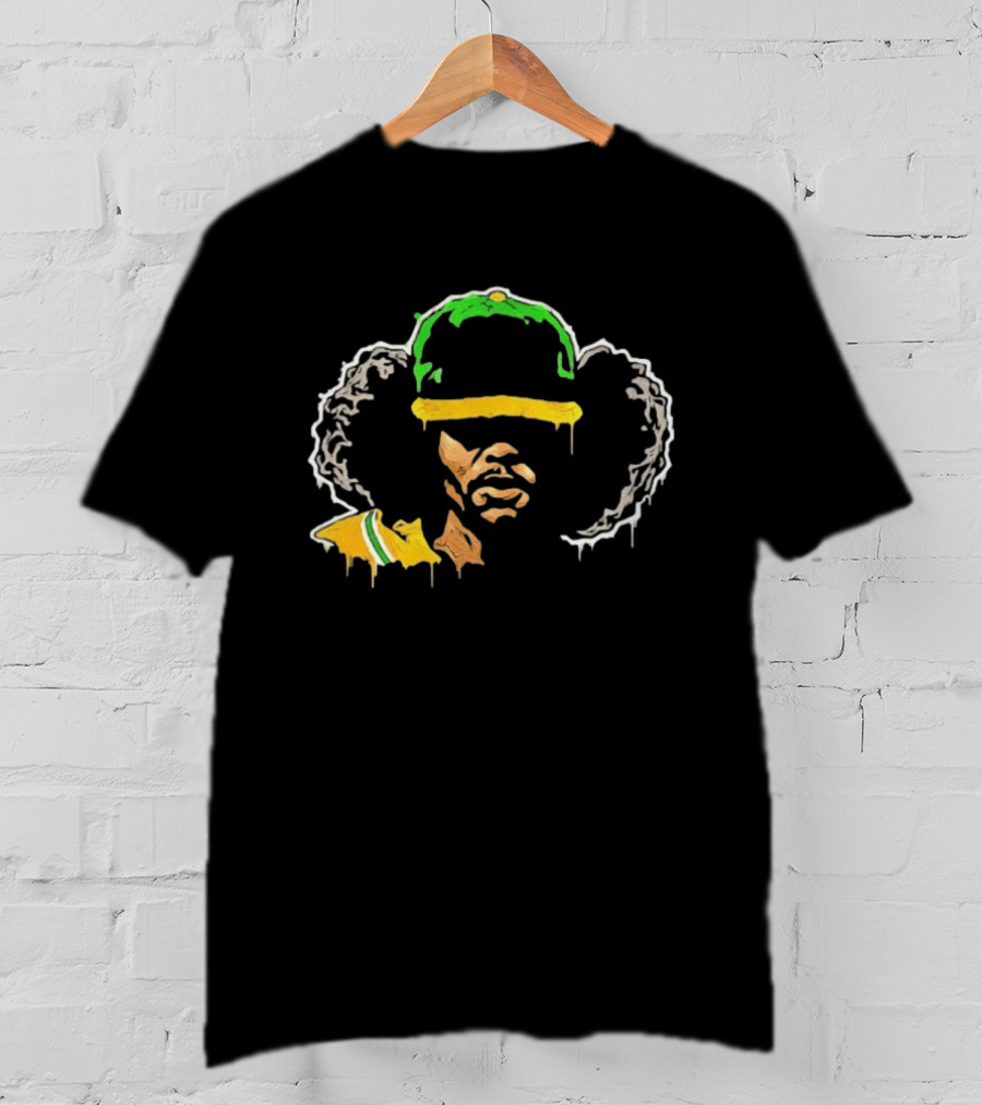 Jimi Hendrix Groovy Green Afro Psychedelic T-Shirt