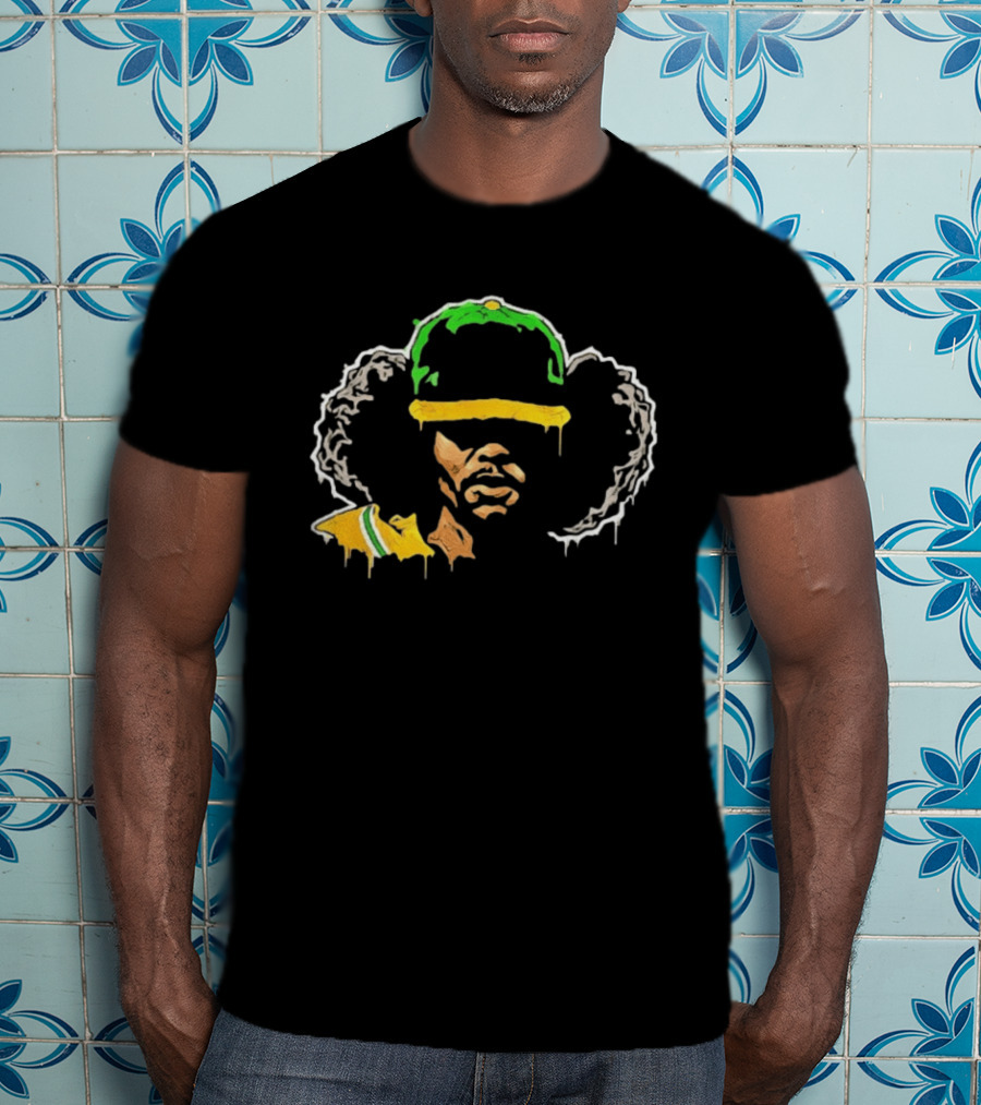 Jimi Hendrix Groovy Green Afro Psychedelic T-Shirt