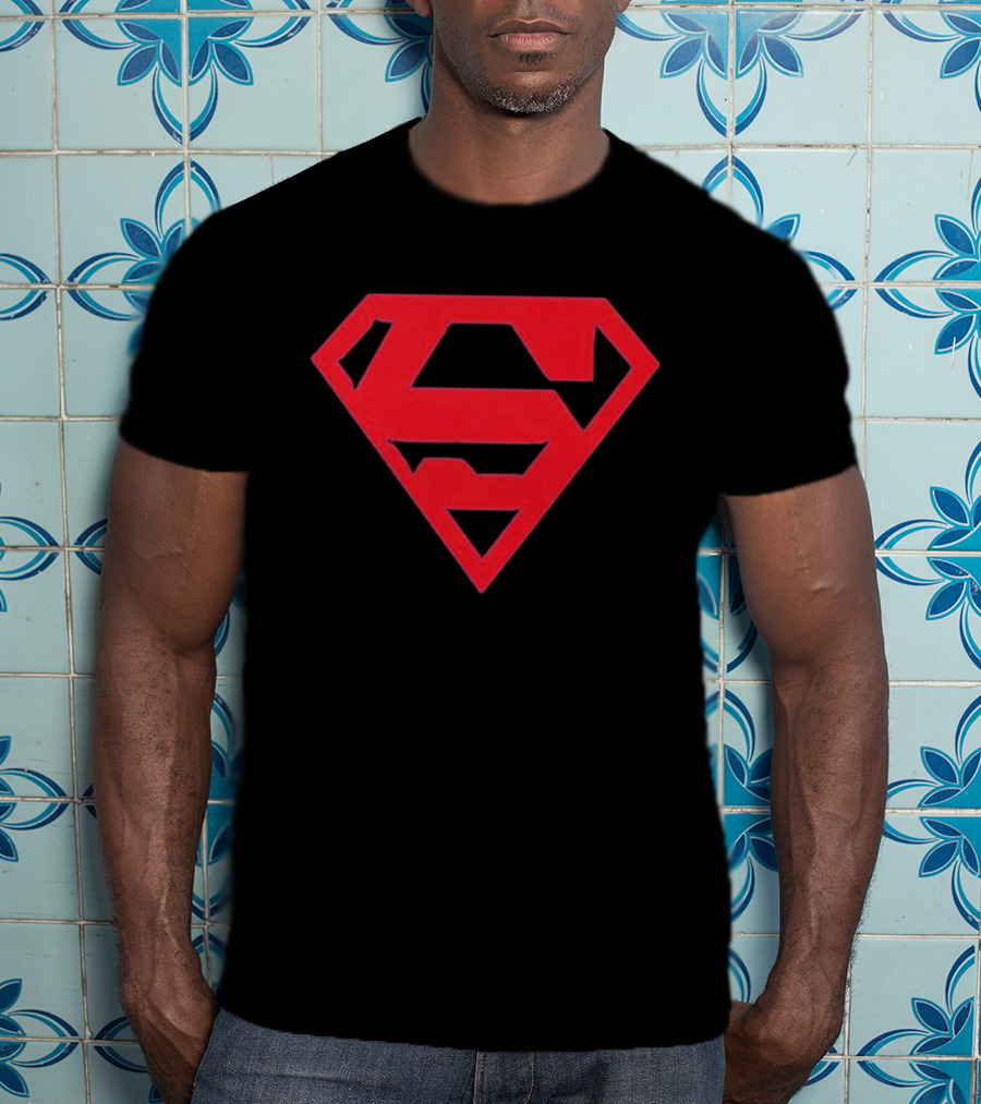 MJ Hero Superman Red Emblem Icon Blue T-Shirt