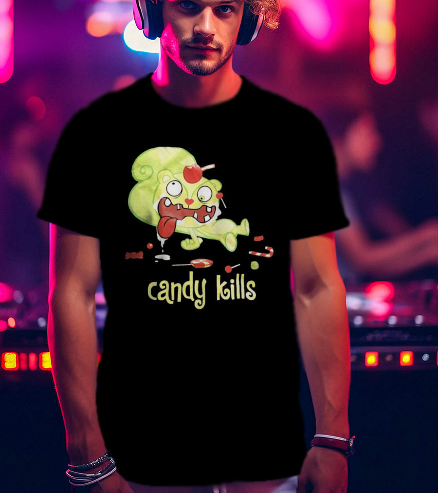 Candy Kills Cartoon Character Overloaded On Sweets T-Shirt