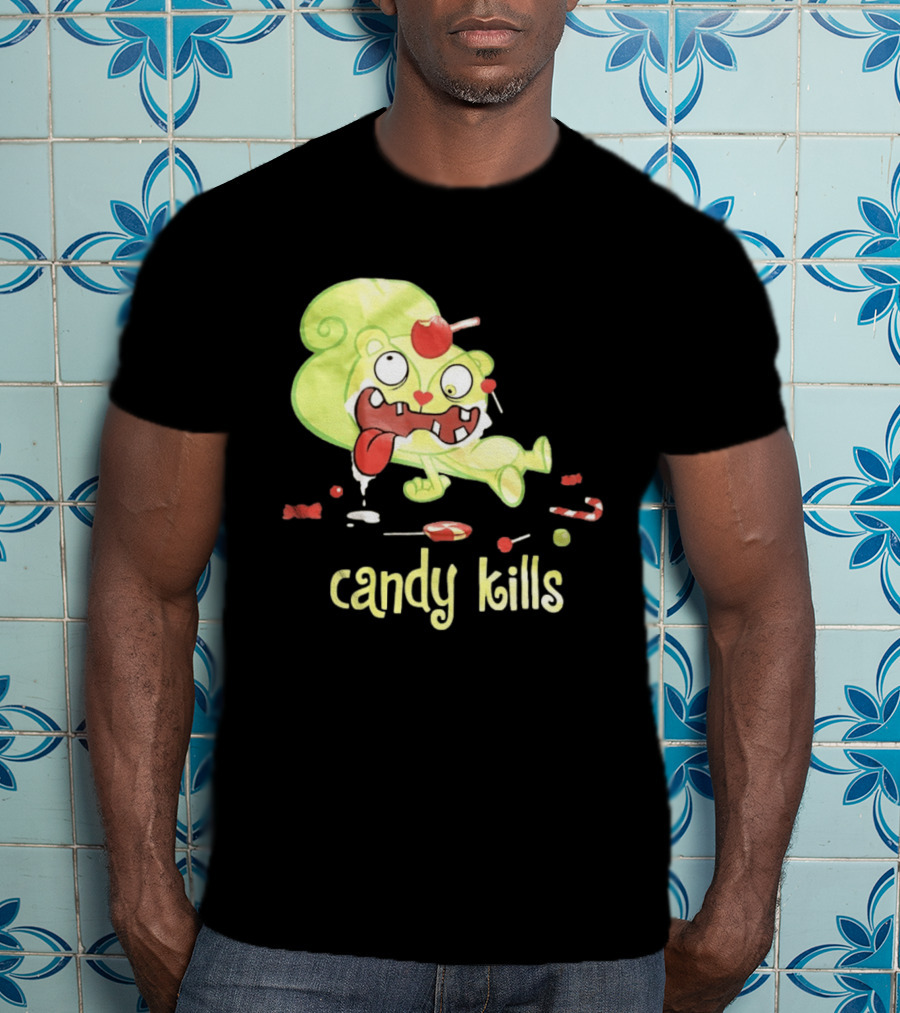 Candy Kills Cartoon Character Overloaded On Sweets T-Shirt