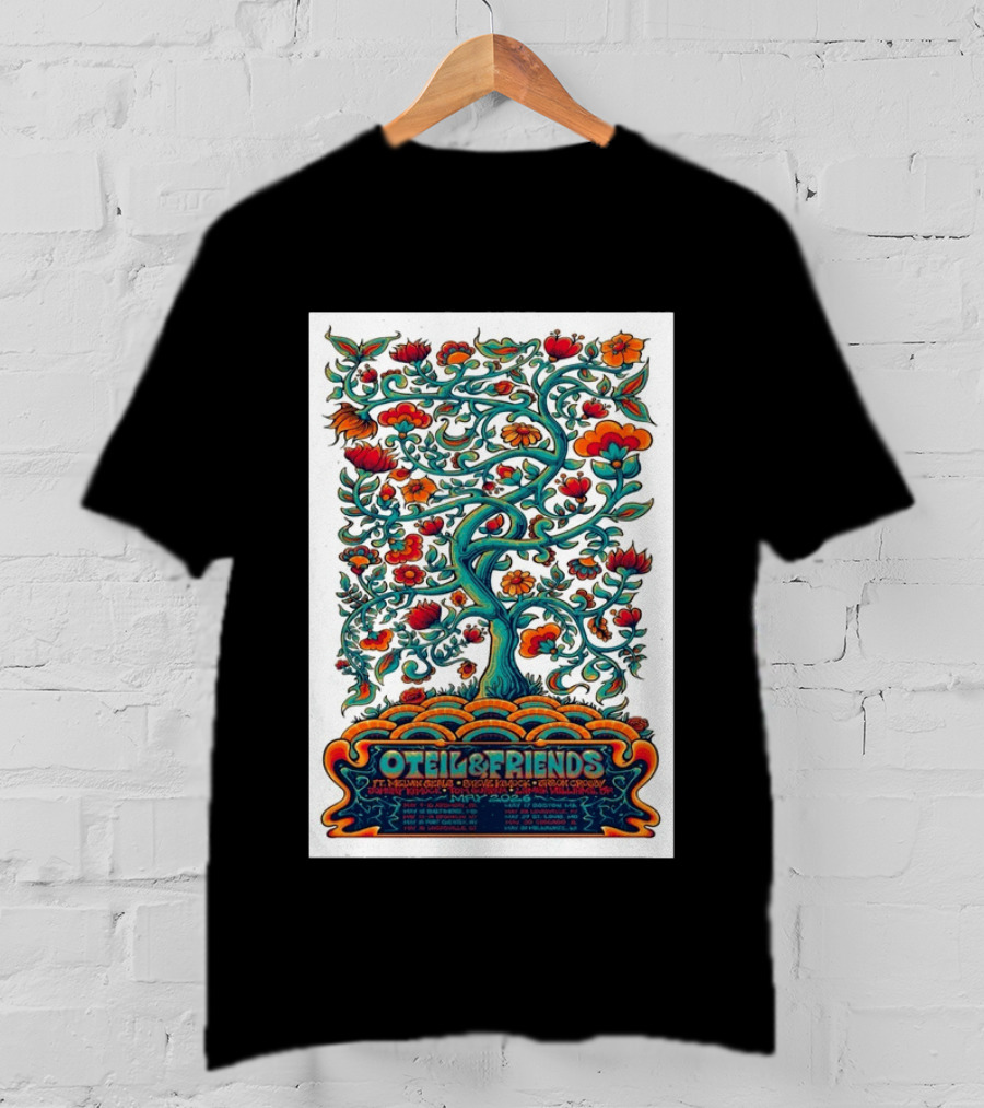 Oteil And Friends Tour May 2026 Psychedelic Tree Design Stepan Cleves Crouch T-Shirt
