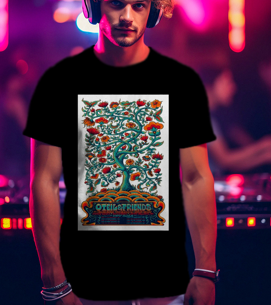 Oteil And Friends Tour May 2026 Psychedelic Tree Design Stepan Cleves Crouch T-Shirt