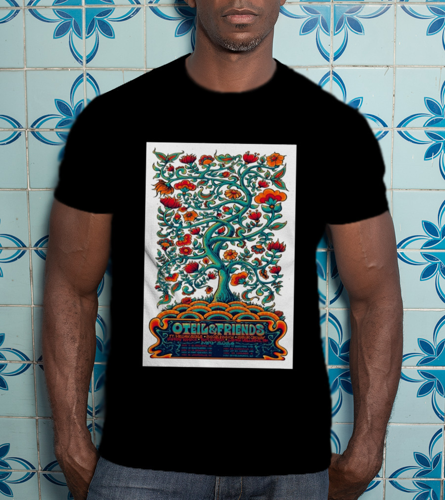 Oteil And Friends Tour May 2026 Psychedelic Tree Design Stepan Cleves Crouch T-Shirt