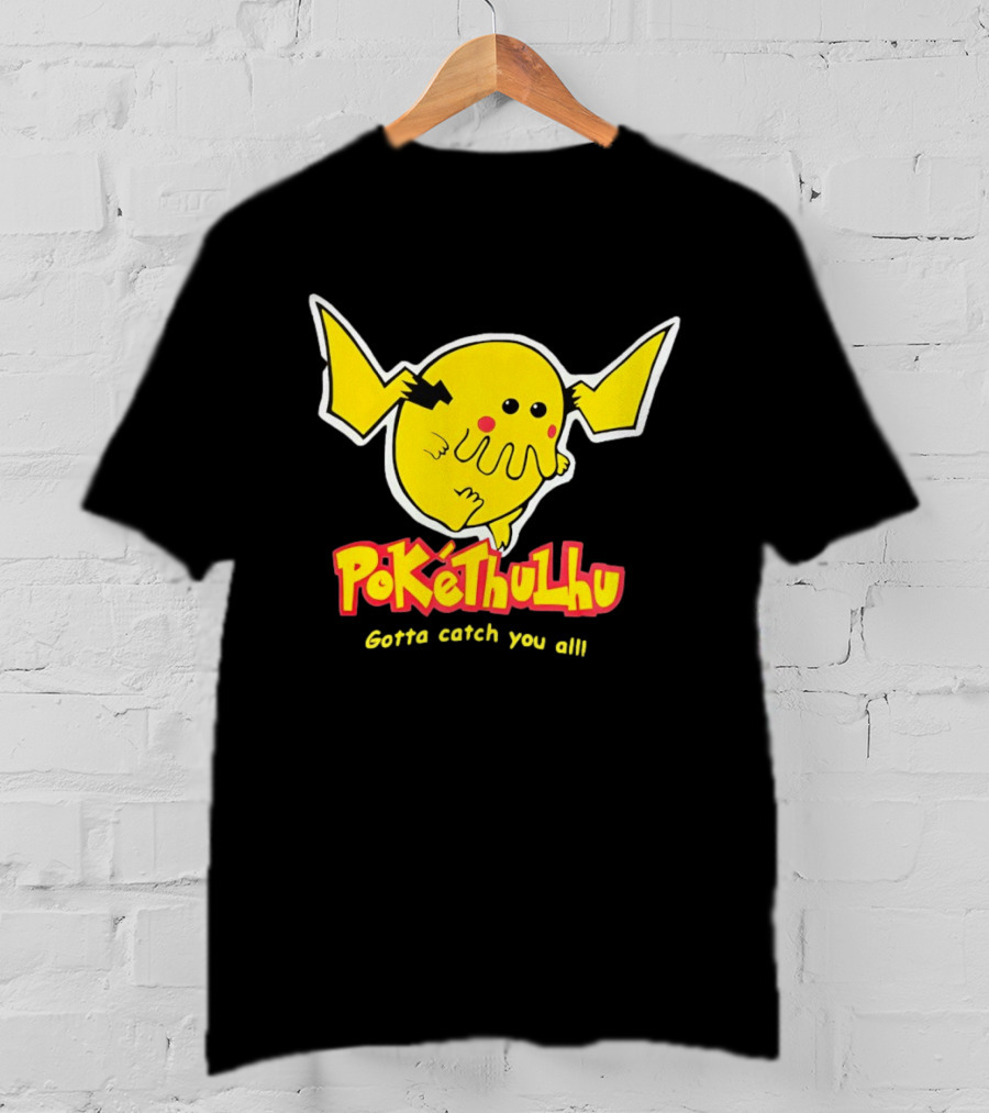 Pokethulhu Gotta Catch You All Yellow Hybrid T-Shirt