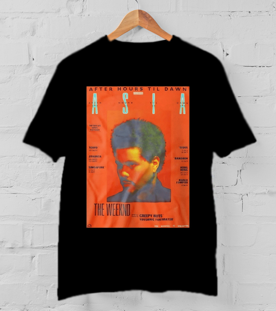 The Weeknd After Hours Til Dawn Asia Tour 2023 Tokyo Jakarta Singapore Seoul Bangkok Hong Kong Kuala Lumpur T-Shirt