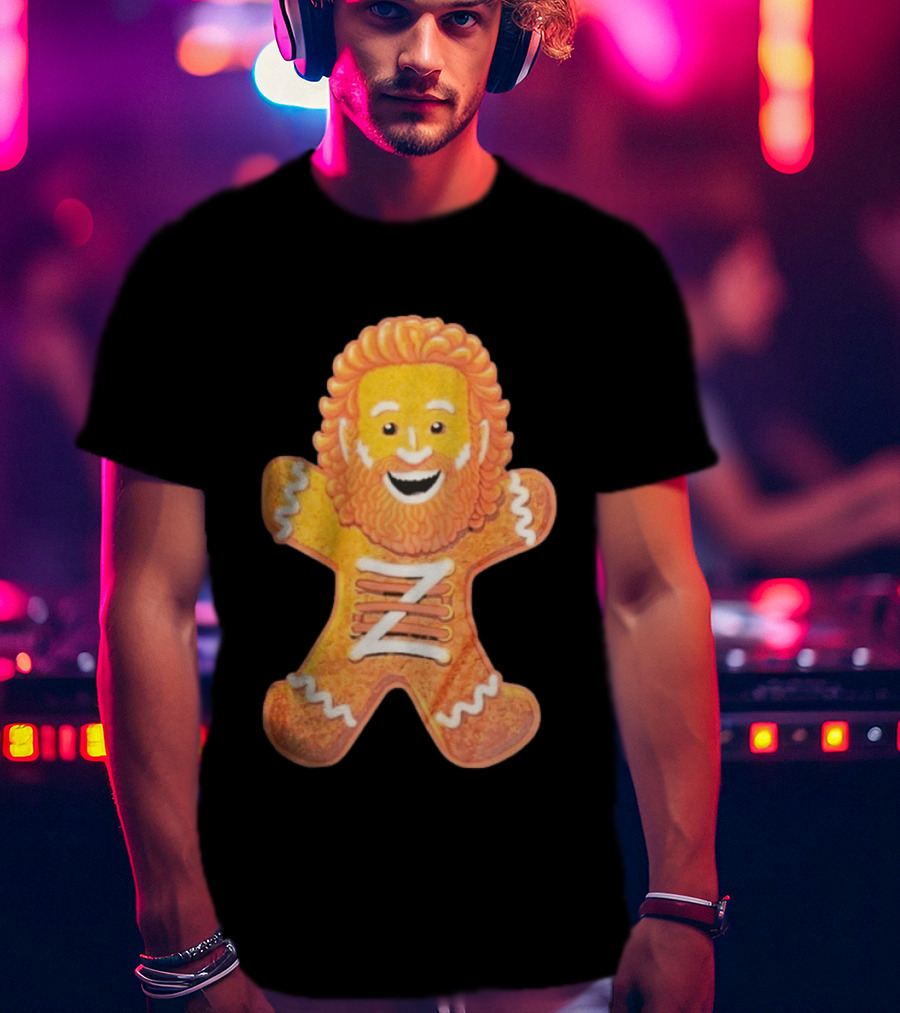 Sami Zayn Gingerbread Man WWE Christmas Holiday Cookie T-Shirt