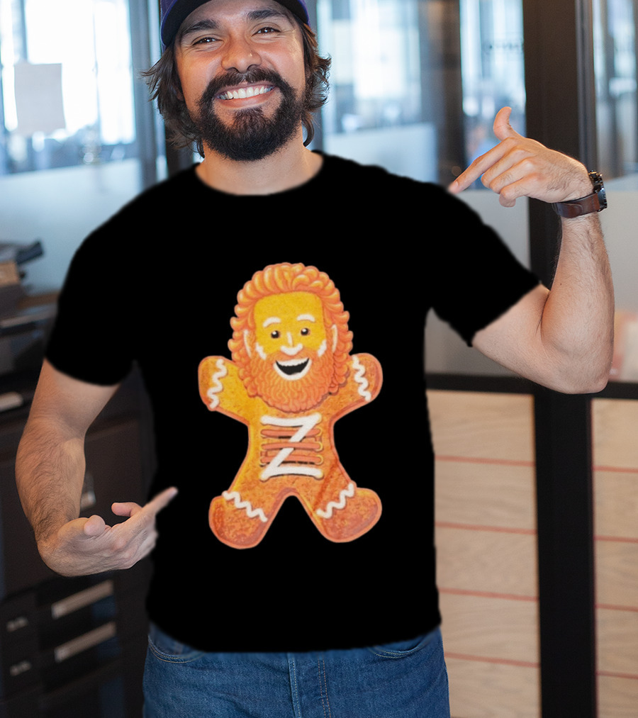Sami Zayn Gingerbread Man WWE Christmas Holiday Cookie T-Shirt