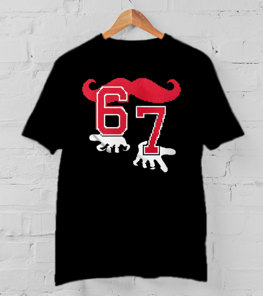 Cincinnati Reds Baseball 67 Red Mustache T-Shirt