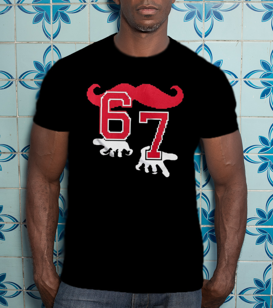 Cincinnati Reds Baseball 67 Red Mustache T-Shirt