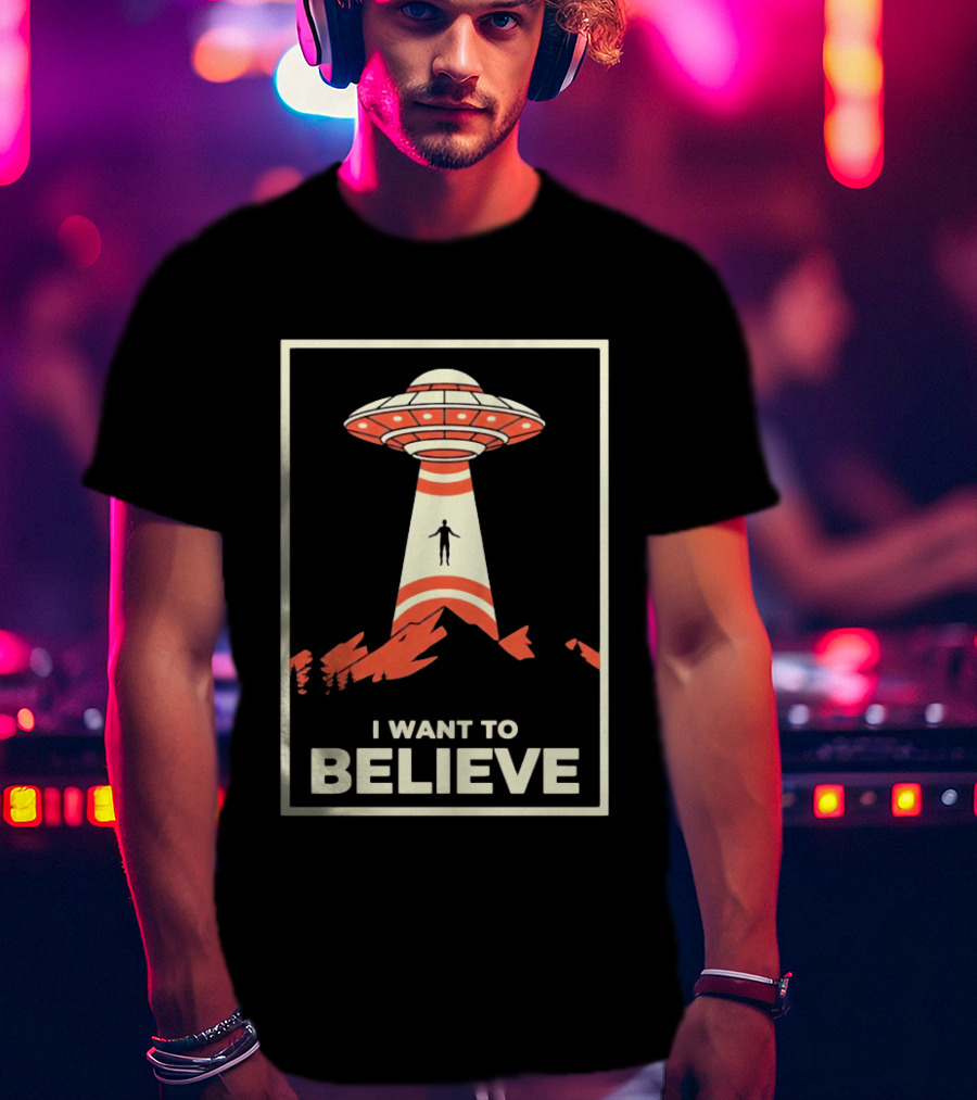 I Want To Believe UFO Alien Abduction T-Shirt
