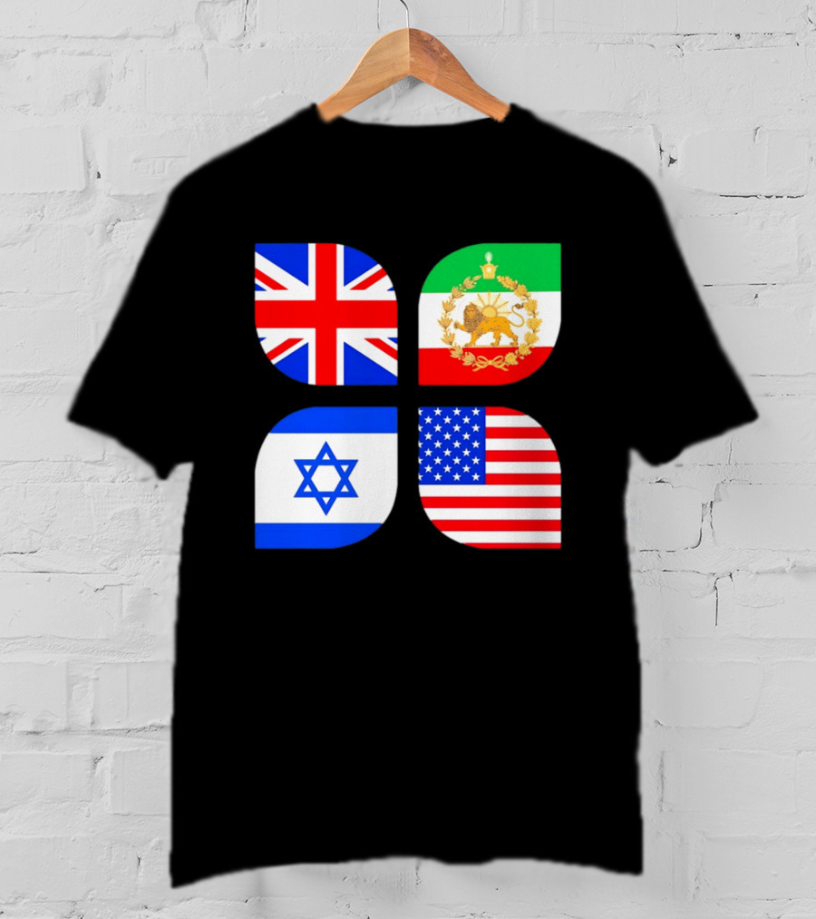 Union Jack British Flag Iranian Lion Israel Star USA Stars And Stripes Flags T-Shirt